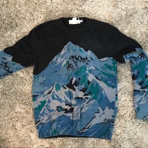 Wool blend mountain crew neck sweater